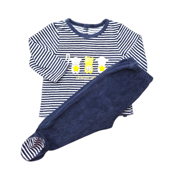 Pyjama rayé bleu deux pièces