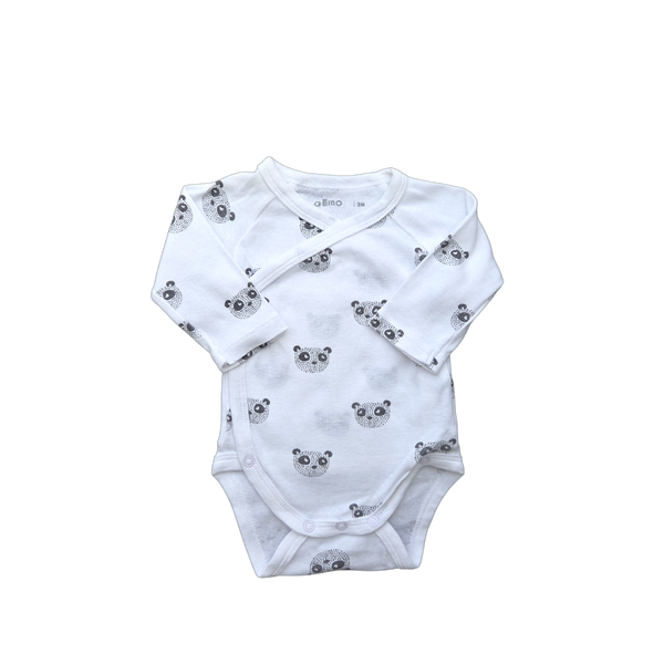 Body blanc à motifs manches longues