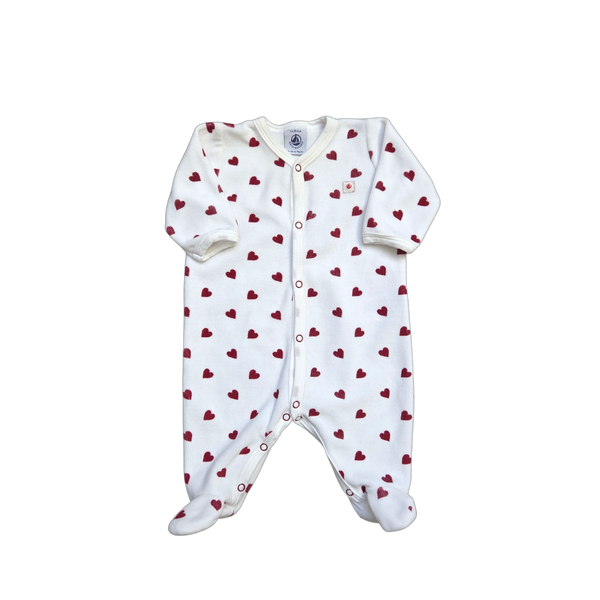 Pyjama blanc velours à motifs