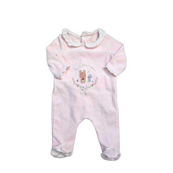 Pyjama rose velours une pièce