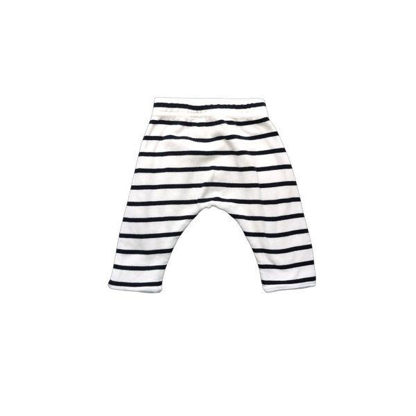 Pantalon rayé bleu et blanc