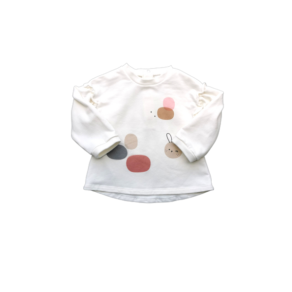 Sweat blanc à motifs