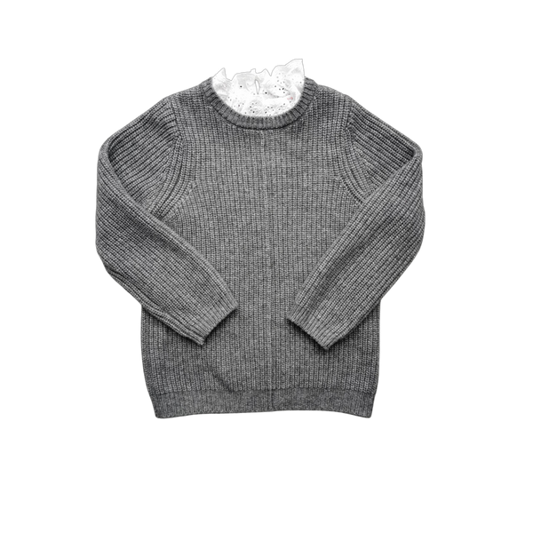 Pull gris en maille