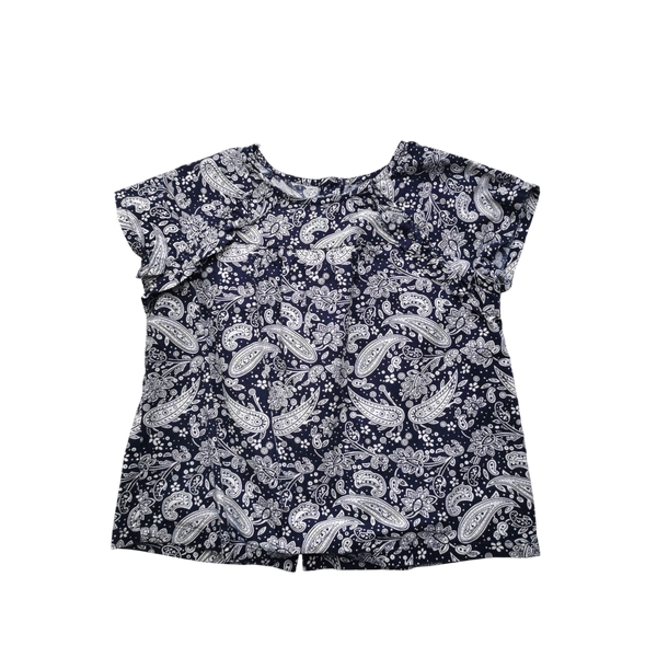Blouse bleue à motifs