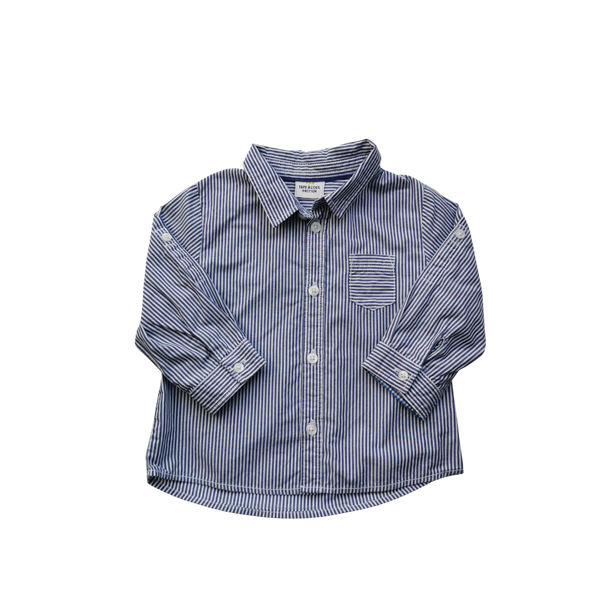 Chemise rayée bleue et blanche