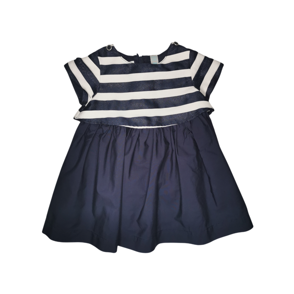 Robe bleue et blanche bi-matière