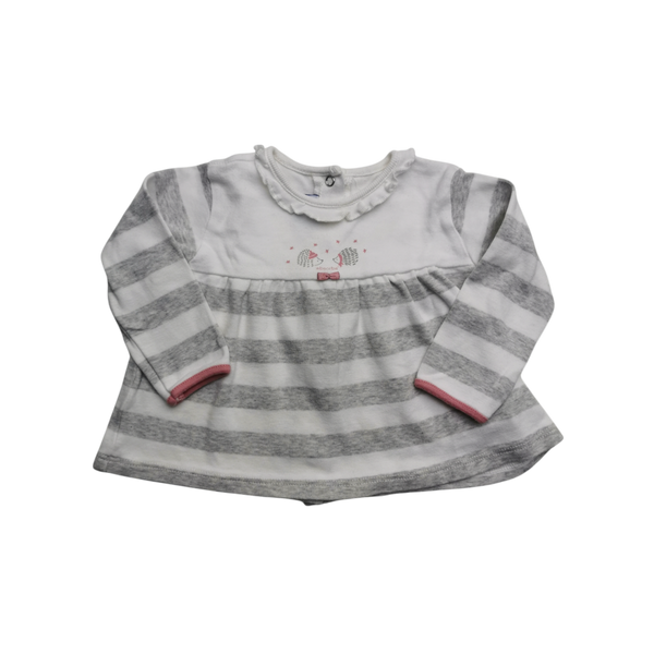 Blouse blanche et grise