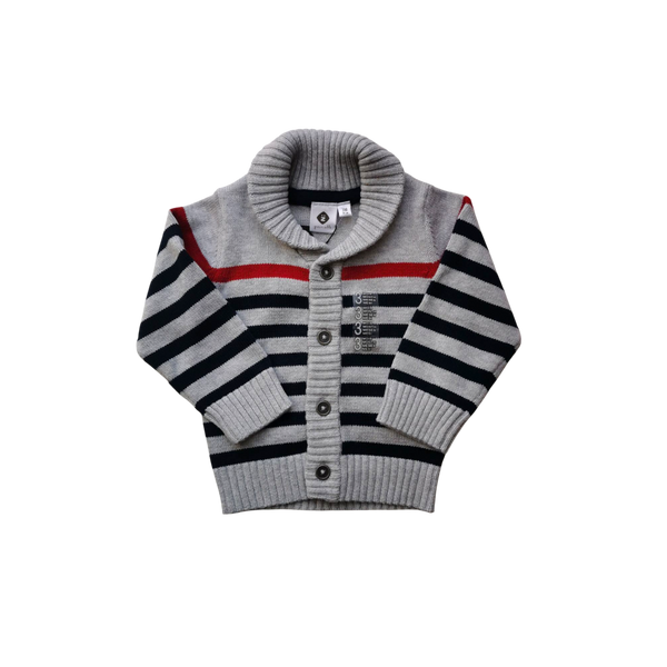 Gilet gris rayé