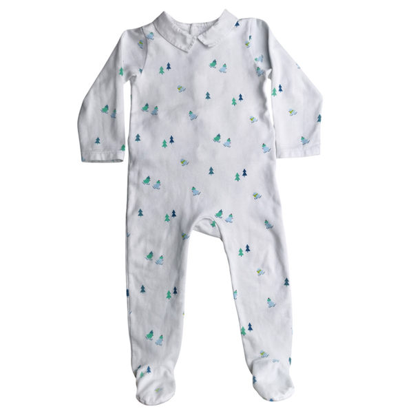 Pyjama blanc à motifs une pièce