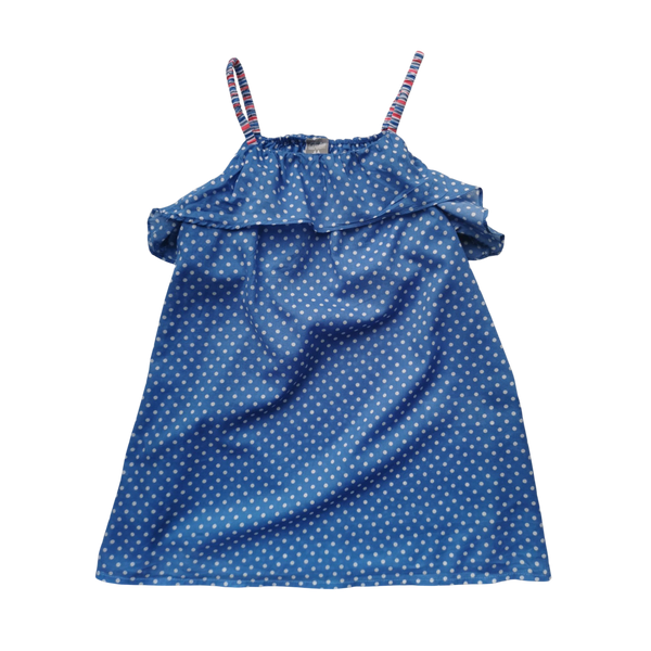 Robe bleue à pois