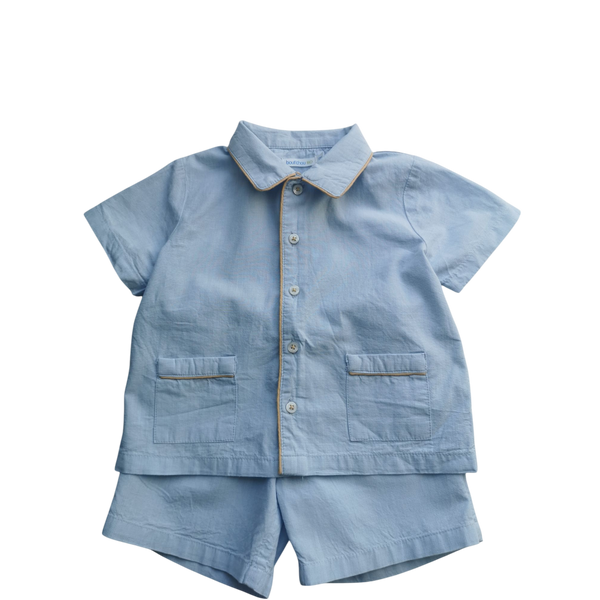 Pyjama short bleu deux pièces