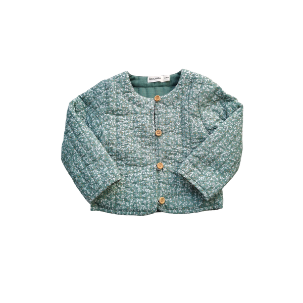 Veste verte fleurie