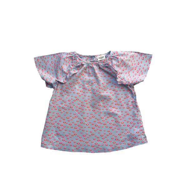 Blouse violette fleurie