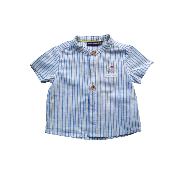 Chemise rayée bleue et blanche