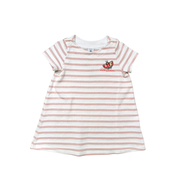 Robe rayée rose et blanche