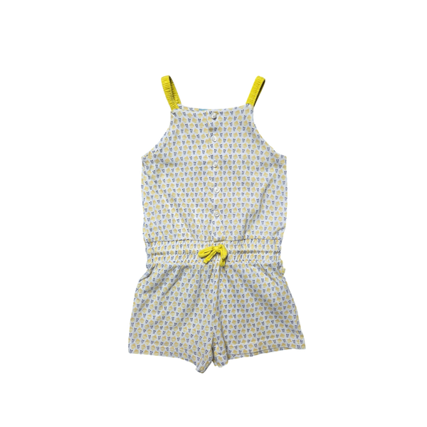 Combishort à motif jaune et gris