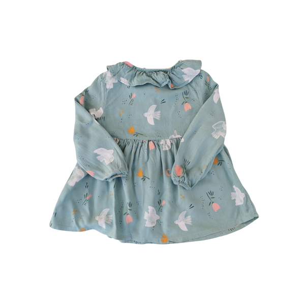 Blouse verte à motifs