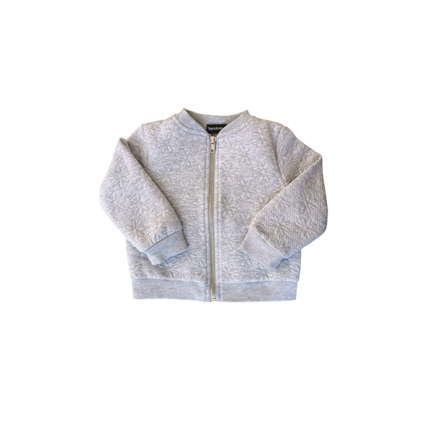 Veste grise à fleurs