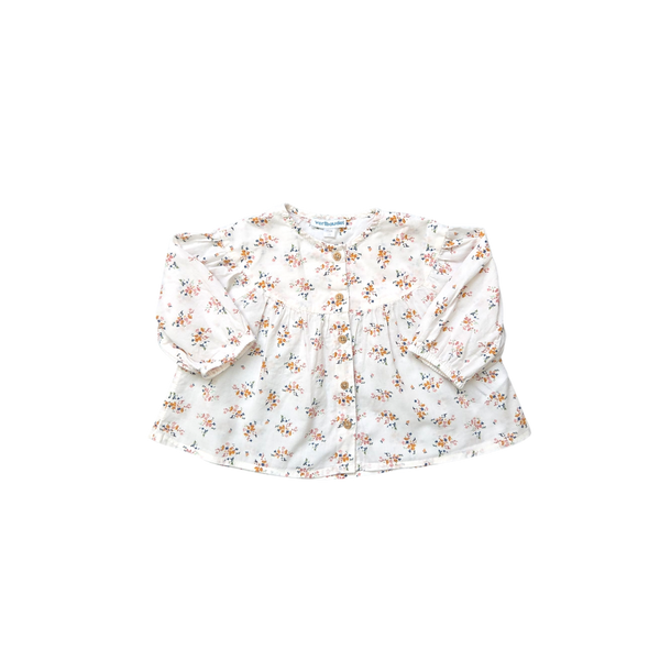 Blouse blanche fleurie