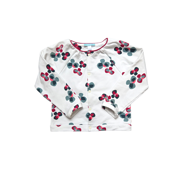 Gilet blanc à motifs fleurs