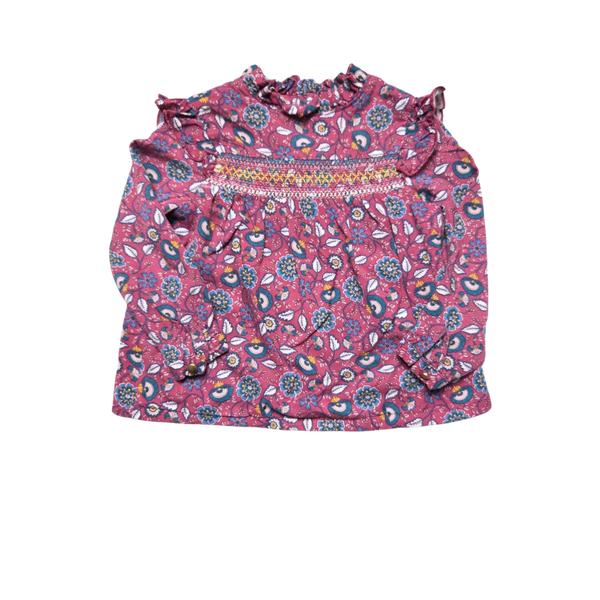 Blouse violette à motifs