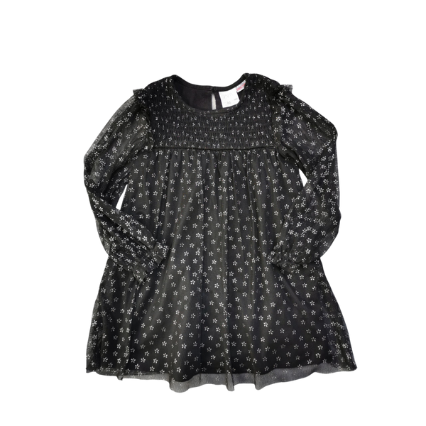 Robe noire en tulle avec motifs