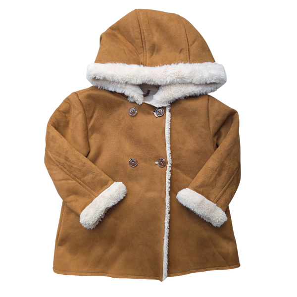 Manteau marron avec fourrure
