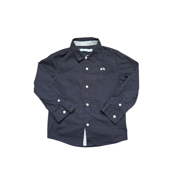 Chemise bleue marine à motifs