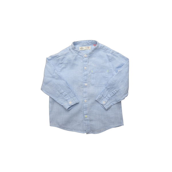 Chemise bleu clair à petits carreaux