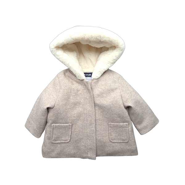 Manteau beige à capuche