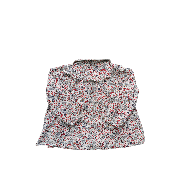 Blouse fleurie pour fille, 24 mois, 100% coton, adaptée à toutes saisons, vêtement d’occasion