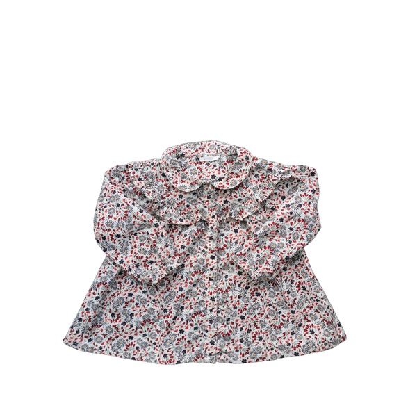 Blouse fleurie pour fille, 24 mois, 100% coton, adaptée à toutes saisons, vêtement d’occasion