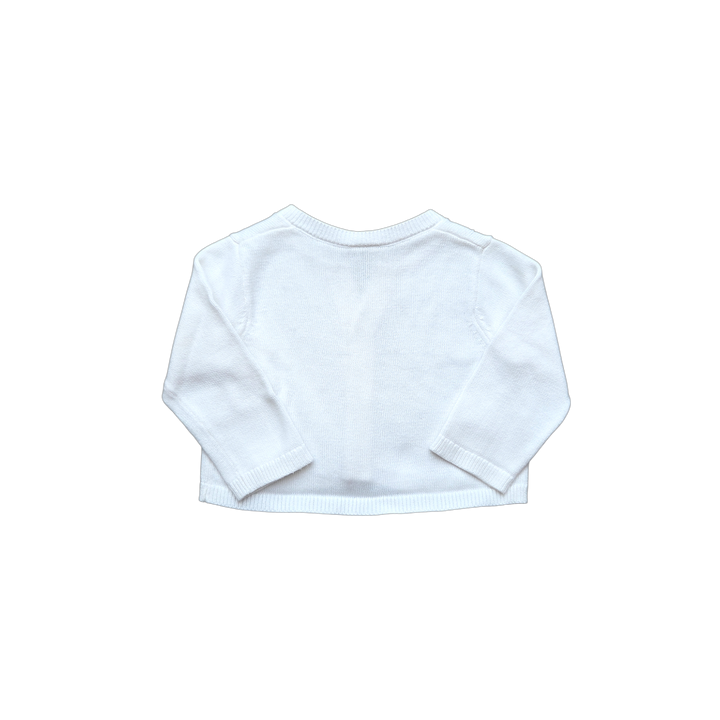 Gilet blanc Petit Bateau en maille fille 12 mois, vêtement toutes saisons seconde main
