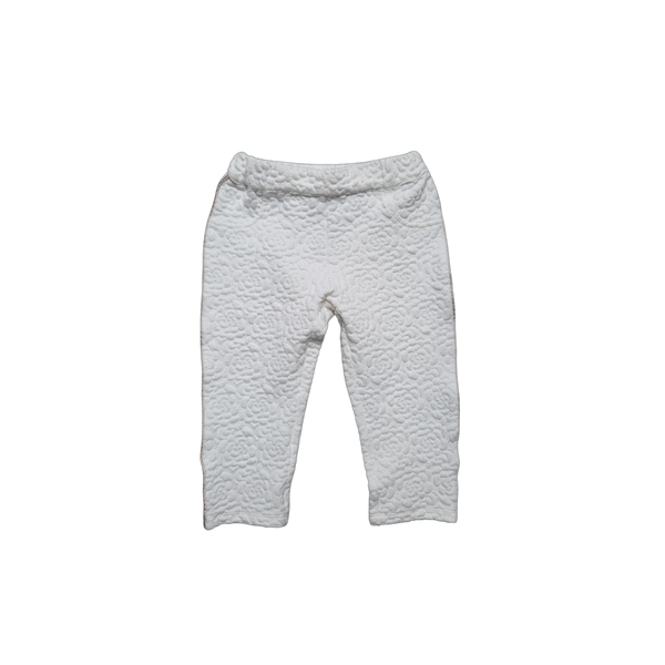 Pantalon blanc motif en relief