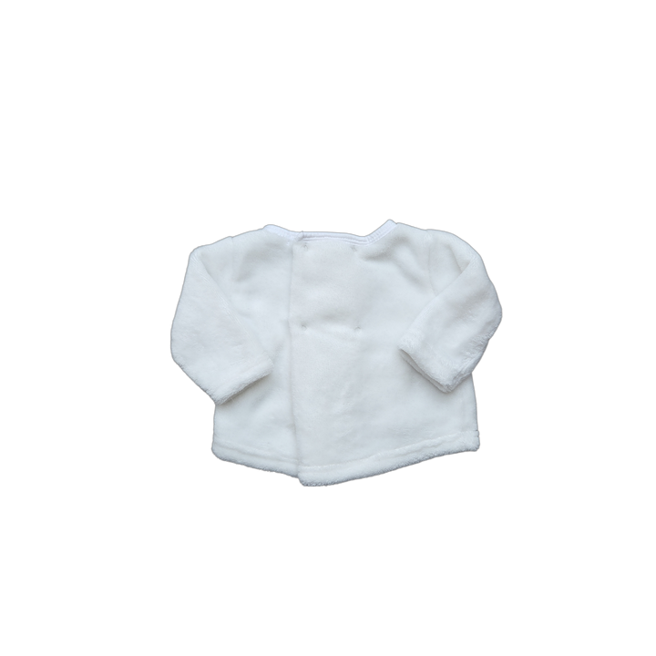 Pull blanc polaire Bout’chou fille 1 mois, automne hiver, seconde main