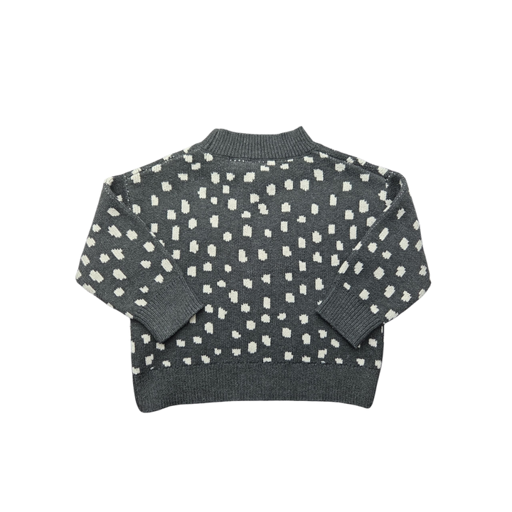 Pull gris à motifs pour fille, taille 12-18 mois, marque Zara, vêtement d’occasion en très bon état