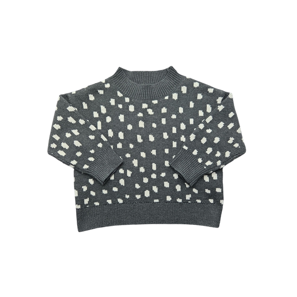 Pull gris à motifs pour fille, taille 12-18 mois, marque Zara, vêtement d’occasion en très bon état
