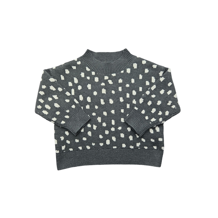 Pull gris à motifs pour fille, taille 12-18 mois, marque Zara, vêtement d’occasion en très bon état