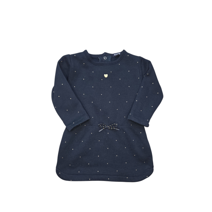 Robe bleue marine à pois 6 mois vêtement occasion fille
