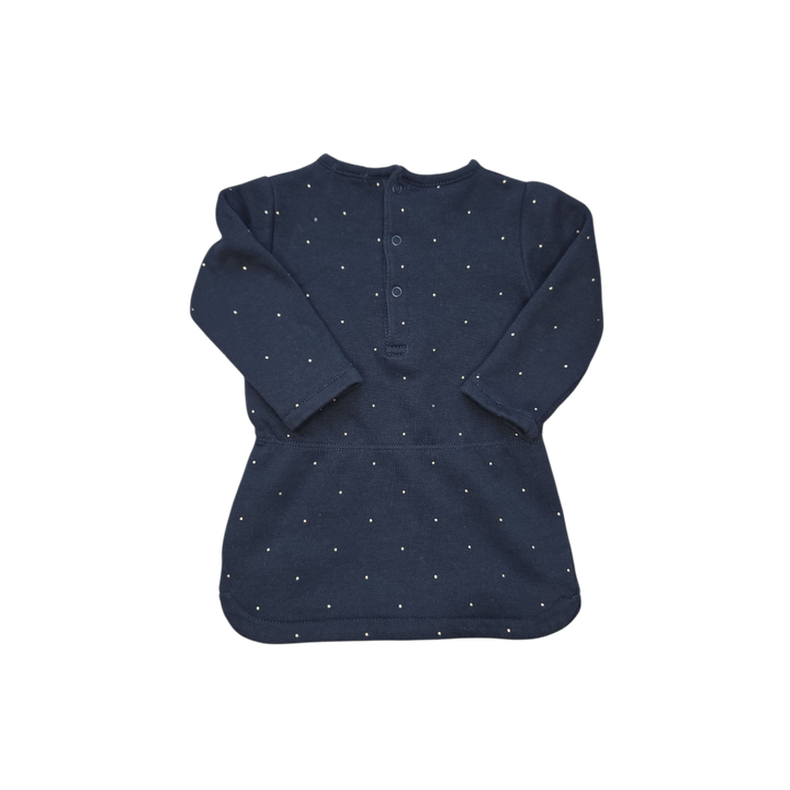 Robe bleue marine à pois 6 mois vêtement occasion fille