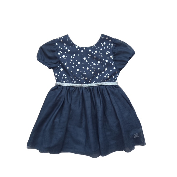 Robe étoilée bleu marine 12 mois fille, vêtement occasion